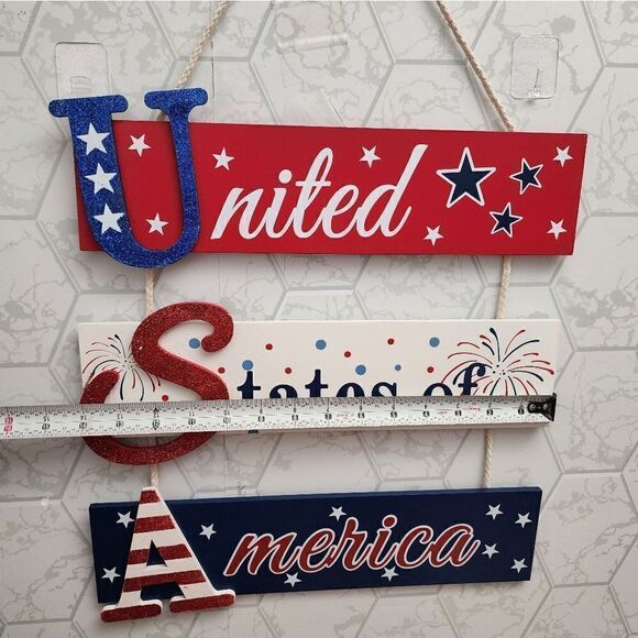 New Wooden 4th of July Patriotic Americana Wall Decor - Picture 3 of 3